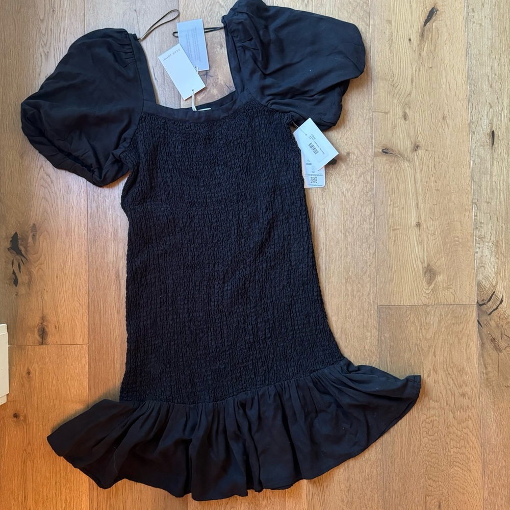 Dear John Black Smocked Dress
